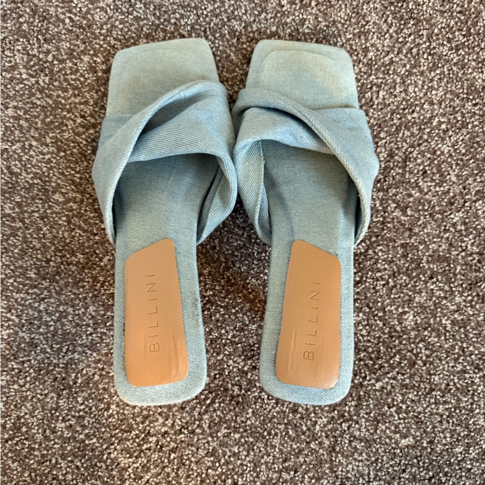 Billini Women's Denim Blue Slide Sandals